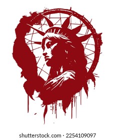 monocromo, vector, abstracción, imagen, libertad de la señora, blob, plaqueta, sello, blanco, chica, plumas, logotipo, tatuaje, marca, logotipo, blanco y negro, libertad, libertad, estatua de la libertad, soñador, sangre