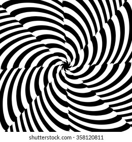 Monochrome vector art: Abstract spirally, swirly, twirling background.