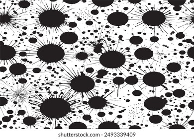 Monochrome Vector Art Black Transparencies with Classic Textures on White Backgrounds  