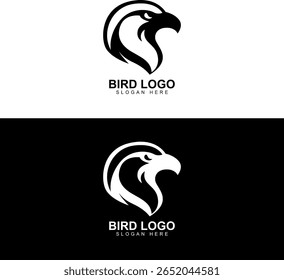 Monochrome Vector Bird Head Logo Design