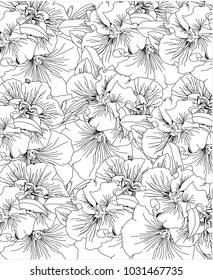 monochrome vector black and white picture of flowers