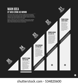 Monochrome vector chart template in strict style. Useful for presentations and web design.
