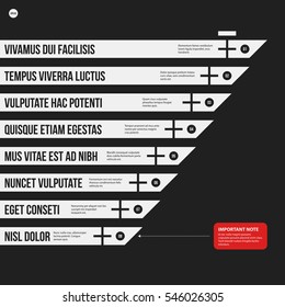 Monochrome vector chart template in strict style. Useful for presentations and web design.