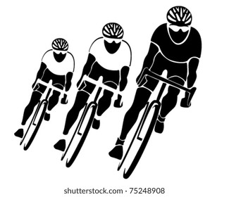 monochrome vector cyclists