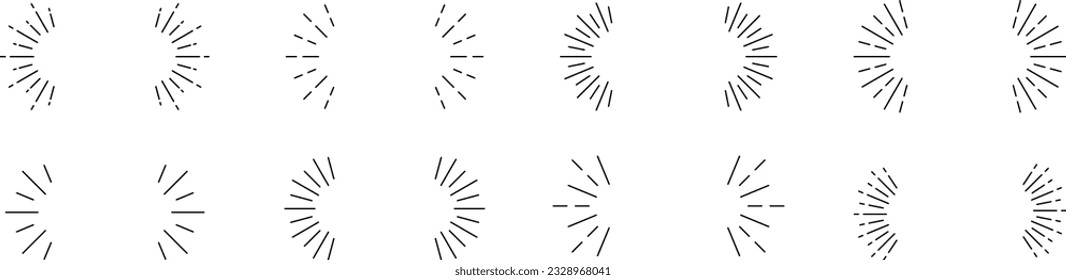 Monochrome Vector Decorative Sunburst Set