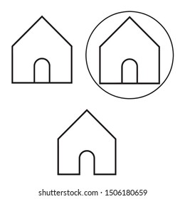 Monochrome vector design of a house. Isolated black and white home icon illustration.