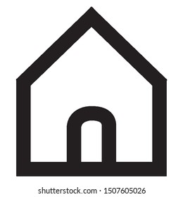 Monochrome vector design of a house. Isolated black and white home icon illustration.