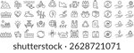 Monochrome Vector Environmental Line Icon Set

