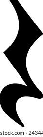 Monochrome vector graphic of a crotchet rest as used in sheet music to represent the notes in a song