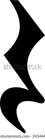Monochrome vector graphic of a crotchet rest as used in sheet music to represent the notes in a song