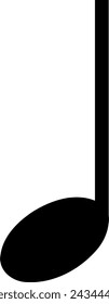 Monochrome vector graphic of a crotchet as used in sheet music to represent the notes in a song