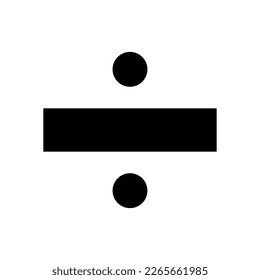 Monochrome vector graphic of a division sign. This could be used in the teaching of maths at primary or secondary level