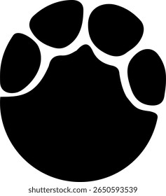 Monochrome vector graphic of an elephant's foot print
