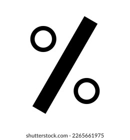 Monochrome vector graphic of a percentage sign. This could be used in the teaching of maths at primary or secondary level