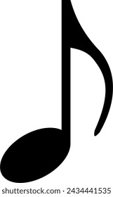 Monochrome vector graphic of a quaver note as used in sheet music to represent the notes in a song