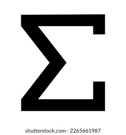 Monochrome vector graphic of a sigma sign. This could be used in the teaching of maths at primary or secondary level