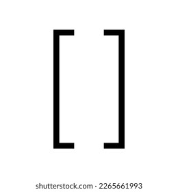 Monochrome vector graphic of square brackets. This could be used in the teaching of maths at primary or secondary level