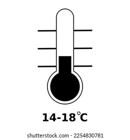 Monochrome vector graphic of the symbol on the back of a wine bottle to show the temperature it should be drunk at for maximum enjoyment