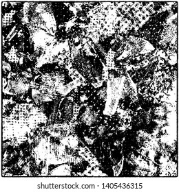 Monochrome vector grunge background. Black and white abstract