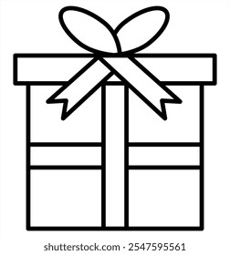 Monochrome Vector Icons of Gift Box and Hand