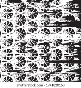 Monochrome vector Ikat geometric folklore ornament. Oriental florals floral  pattern. Ancient art on textures. Tribal ethnic texture. arabic motifs on the carpet. Ottoman style. Indian rug. scarf