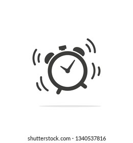 Monochrome vector illustration alarm clock icon isolated on white background.