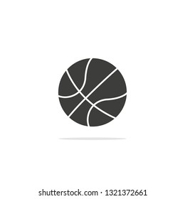Monochrome vector illustration of a basketball, isolated on a white background.