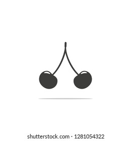 Monochrome vector illustration of cherry icon isolated on white background.