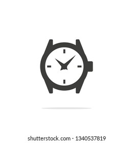 Monochrome vector illustration clock icon isolated on white background.