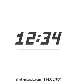 Monochrome vector illustration clock icon isolated on white background.