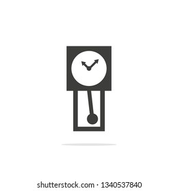 Monochrome vector illustration clock icon isolated on white background.