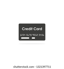 Monochrome vector illustration of a Credit Card Icon , isolated on a white background.