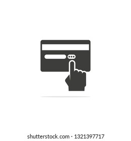 Monochrome vector illustration of a Credit Card Icon , isolated on a white background.