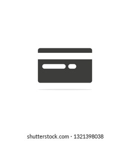 Monochrome vector illustration of a Credit Card Icon , isolated on a white background.