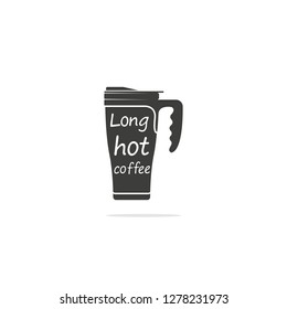 Monochrome vector illustration of a cup of coffee icons.