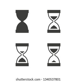 Monochrome vector illustration hourglass icon isolated on white background.