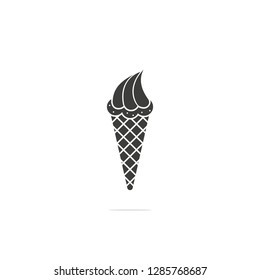 Monochrome vector illustration of a ice cream, isolated on a white background.