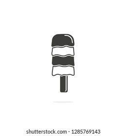 Monochrome vector illustration of a ice cream, isolated on a white background.