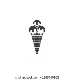Monochrome vector illustration of a ice cream, isolated on a white background.