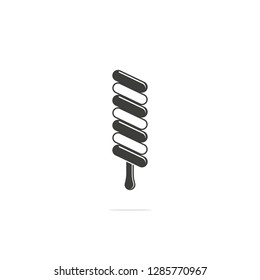 Monochrome vector illustration of a ice cream, isolated on a white background.
