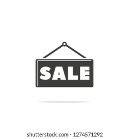 Monochrome vector illustration of icon with the words "Sale".
