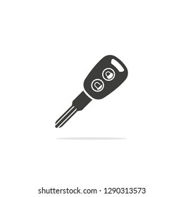 Monochrome vector illustration of a key, isolated on a white background.