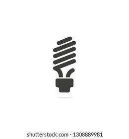 Monochrome vector illustration of a light bulb, isolated on a white background.