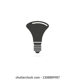 Monochrome vector illustration of a light bulb, isolated on a white background.