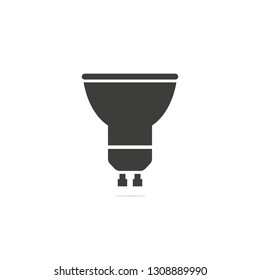 Monochrome vector illustration of a light bulb, isolated on a white background.