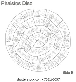 einfarbige Vektorgrafik mit Phaistos-Diskette für Ihr Design