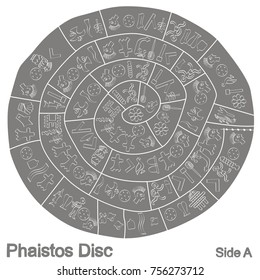 monochrome vector illustration with Phaistos disc for your design