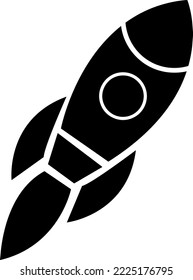 Monochrome vector illustration of rocket icon isolated on white background.eps
