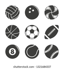 Monochrome Vector Illustration Set Balls Baseball Stock Vector (Royalty ...