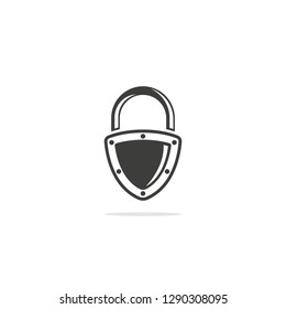 Monochrome vector illustration of a set key, isolated on a white background.